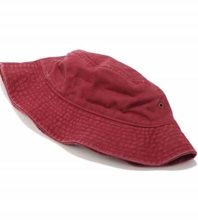 Bucket Hats Unisex 100% Cotton Bucket Hat Retro Packable Sun hat for Men Women - Wine Red - C4198MTD99T $15.99