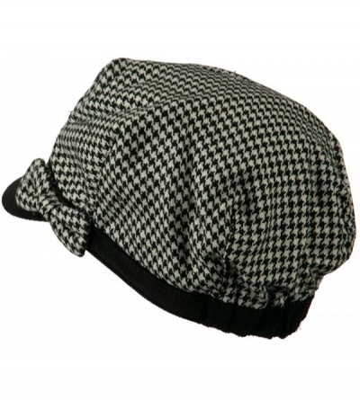 Newsboy Caps Libby Houndstooth Cabbie Cap - Black W16S53F - CF11C0N07NH $23.27