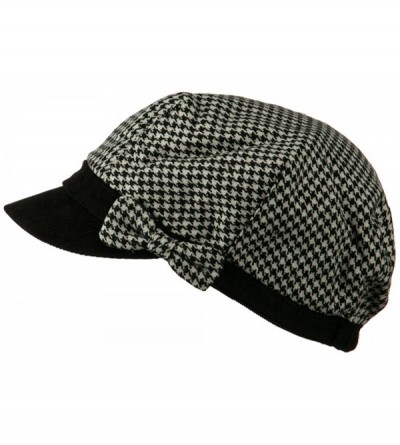 Newsboy Caps Libby Houndstooth Cabbie Cap - Black W16S53F - CF11C0N07NH $23.27