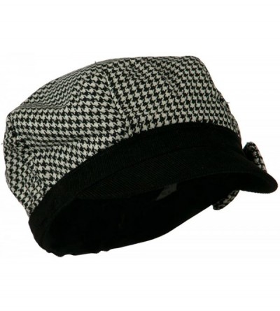 Newsboy Caps Libby Houndstooth Cabbie Cap - Black W16S53F - CF11C0N07NH $23.27