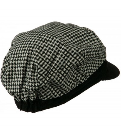 Newsboy Caps Libby Houndstooth Cabbie Cap - Black W16S53F - CF11C0N07NH $23.27