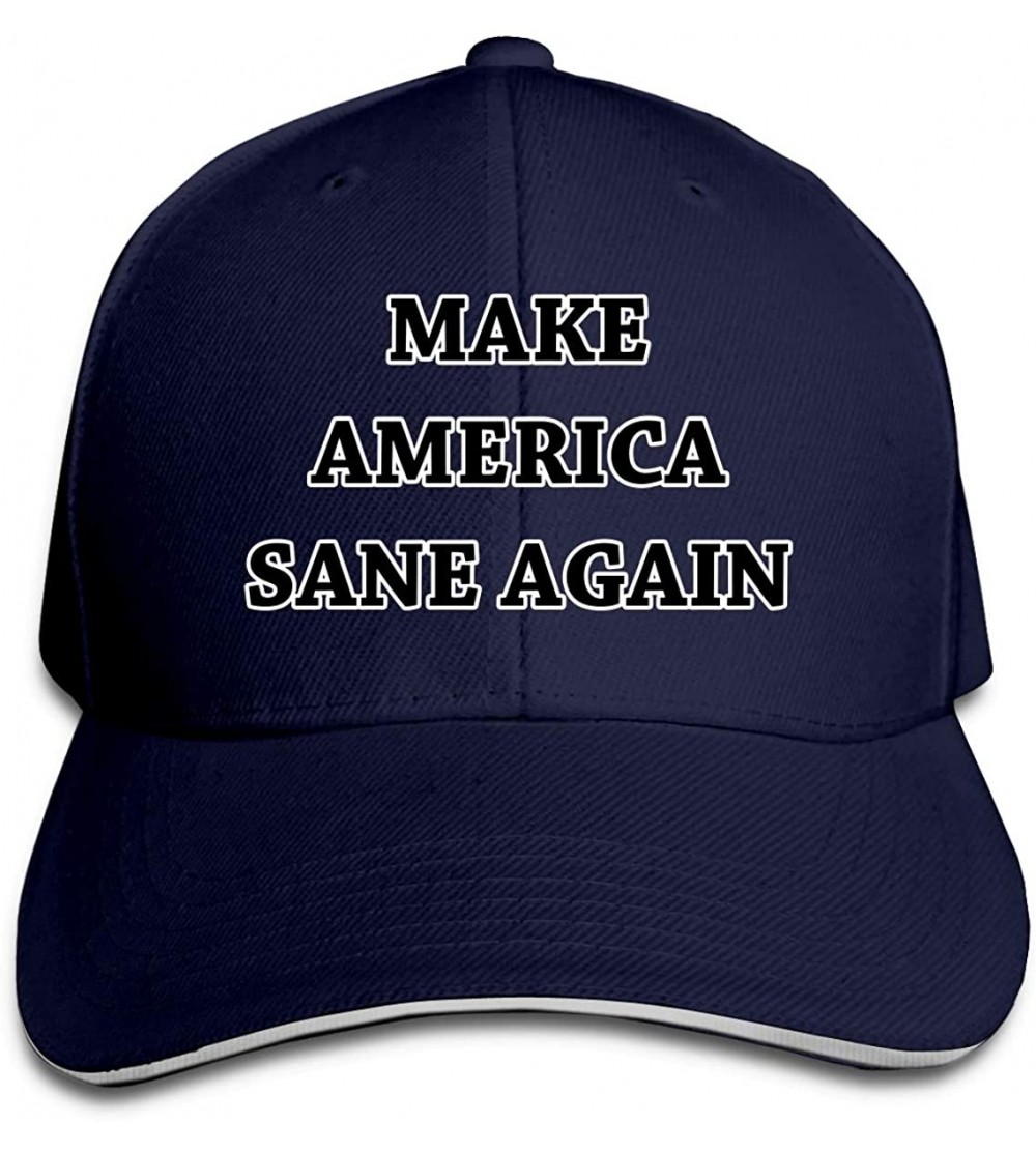 Baseball Caps Make America Sane Again The Latest Unisex Adult Adjustable Solid Color Cap Truck Driver Hat - Navy - CS18O5GLNZ...