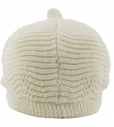 Skullies & Beanies Women's Winter Warm Slouchy Cable Knit Beanie Skull Hat with Visor - A-beige - CF18HKC6OZR $12.20