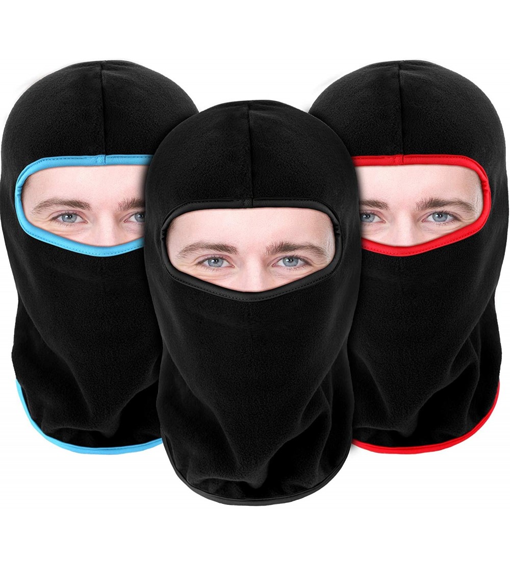 Balaclavas Balaclava Motorcycle Windproof Camouflage Protection - Black With Black- Blue and Red Edges - C418X77ANZC $12.62