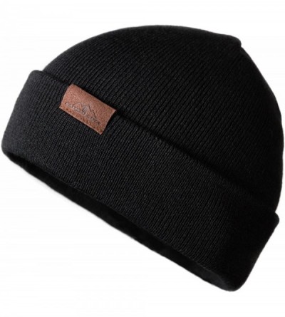 Skullies & Beanies Beanie Slouchy Cuffed Skull Cap for Men and Women - Black - CI185KHSKC6 $17.73