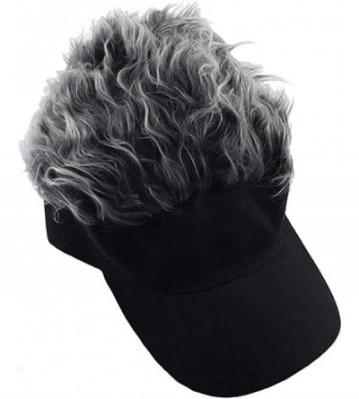 Visors 2019 New Updated Flair Hair Visor Fashion Wig Baseball Cap Golf Hats - Black-gray - C018S8UNNMO $14.51