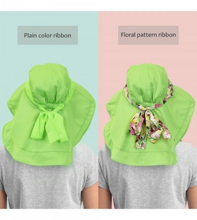 Sun Hats Womens Sun Hats Neck Flap Large Brim UV Protection Foldable Fishing Hiking Cap - Green - CC180CQ8I70 $15.83