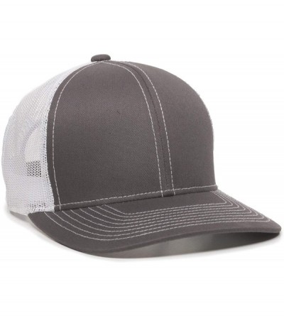 Baseball Caps Structured mesh Back Trucker Cap - Charcoal/White - CY182WL6XY7 $23.98