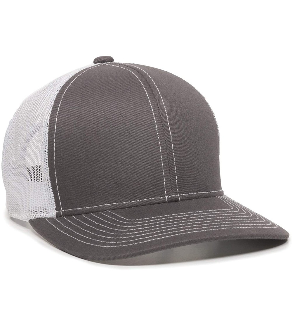 Baseball Caps Structured mesh Back Trucker Cap - Charcoal/White - CY182WL6XY7 $12.44