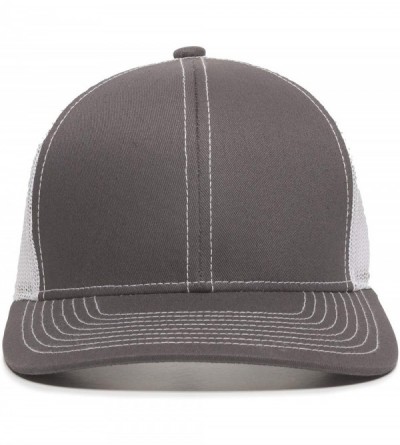 Baseball Caps Structured mesh Back Trucker Cap - Charcoal/White - CY182WL6XY7 $12.44