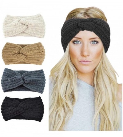 Headbands Womens Winter Knitted Headband - Soft Crochet Bow Twist Hair Band Turban Headwrap Hat Cap Ear Warmer - CO18NDOA2D9 ...