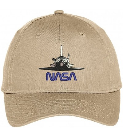 Baseball Caps Space Shuttle NASA Embroidered Snapback Adjustable Baseball Cap - Khaki - CS12KMEQZIL $31.85