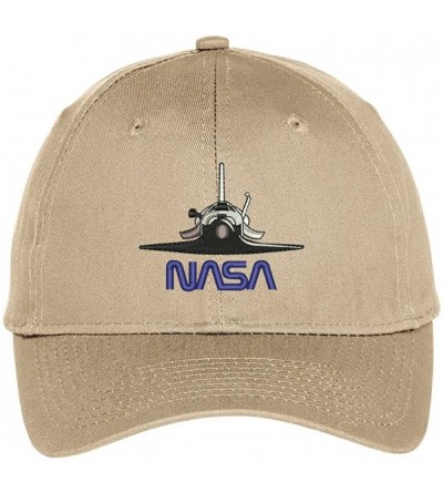 Baseball Caps Space Shuttle NASA Embroidered Snapback Adjustable Baseball Cap - Khaki - CS12KMEQZIL $16.36