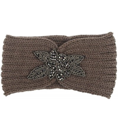 Headbands Bohemia Headband- Women Diamond Knitting Handmade Keep Warm Hairband - Khaki@ - CJ18KN389Z5 $17.57