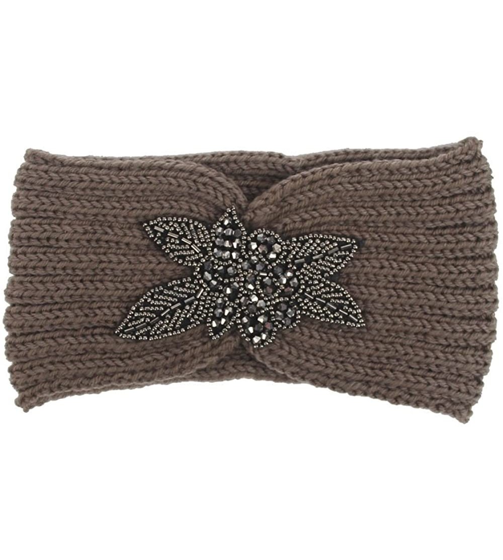 Headbands Bohemia Headband- Women Diamond Knitting Handmade Keep Warm Hairband - Khaki@ - CJ18KN389Z5 $9.25