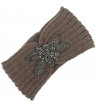 Headbands Bohemia Headband- Women Diamond Knitting Handmade Keep Warm Hairband - Khaki@ - CJ18KN389Z5 $9.25