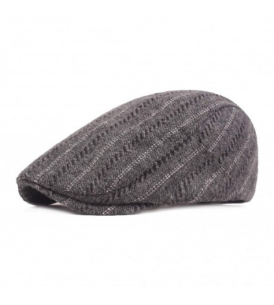 Newsboy Caps Men's Classic Herringbone Tweed Cotton Flat Cap Soft Lined Driving Hat - Gray - CE18A0E3R2Z $19.86