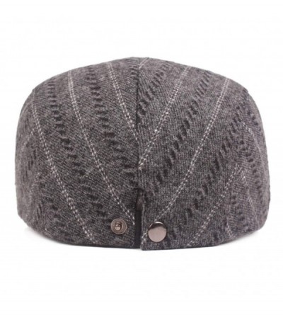 Newsboy Caps Men's Classic Herringbone Tweed Cotton Flat Cap Soft Lined Driving Hat - Gray - CE18A0E3R2Z $10.05