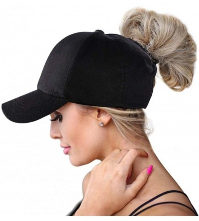 Sun Hats Ponytail Baseball Glitter Ponycaps Adjustable - Aa-classic-black - CK194URIOAO $13.99