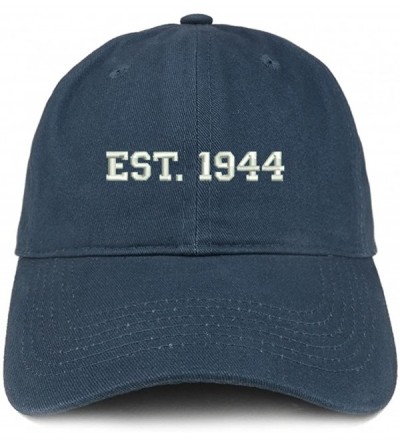 Baseball Caps EST 1944 Embroidered - 76th Birthday Gift Soft Cotton Baseball Cap - Navy - CF182KOLMSR $20.10