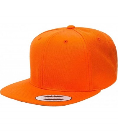 Baseball Caps Classic Wool Snapback with Green Undervisor Yupoong 6089 M/T - Orange - CX12LC2OI81 $22.14