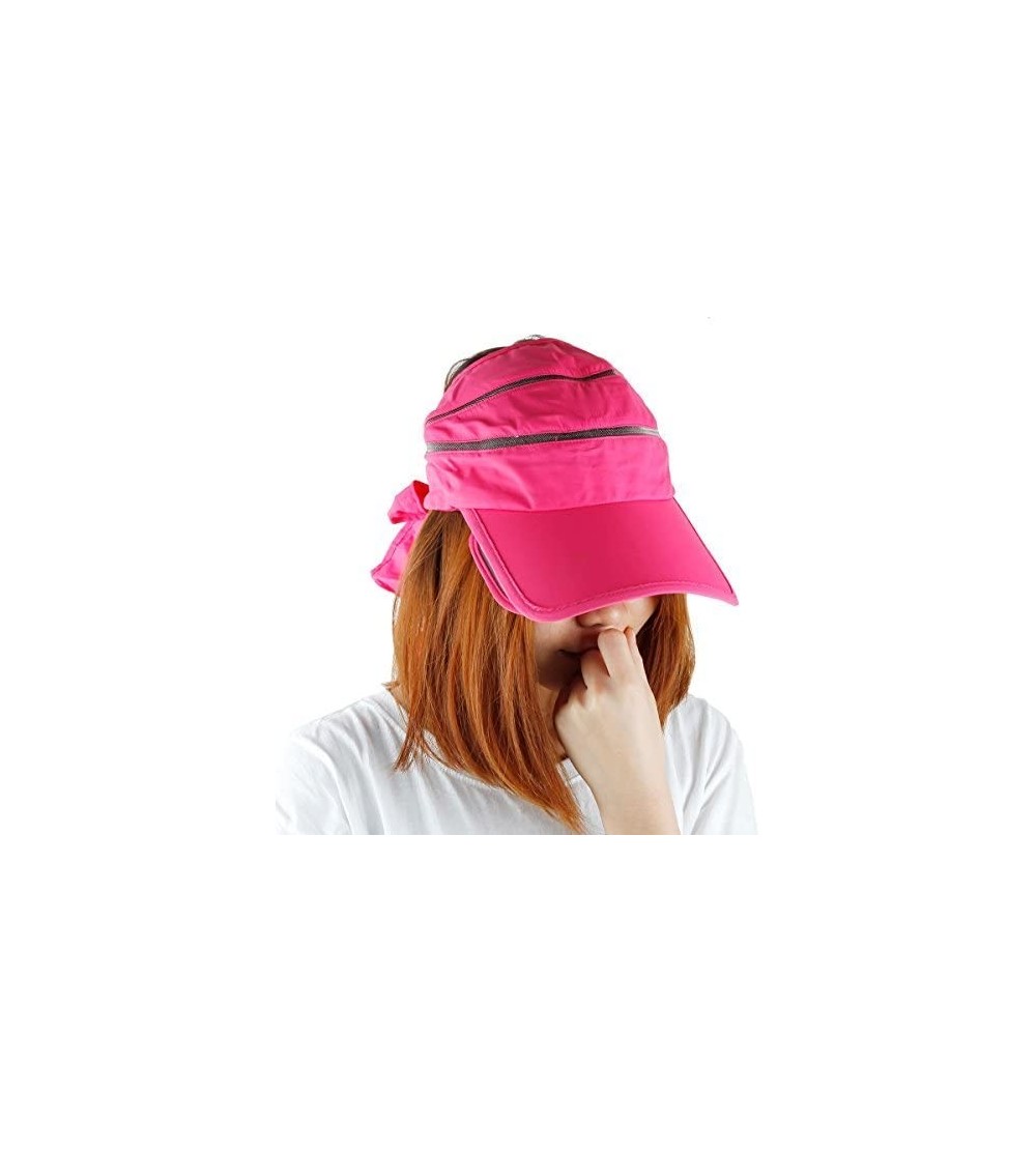 Visors Sun Visor Hat for Women-Summer Outdoor Workout Expanding Brim Sport Cap - Rose Pink - C212JDYYD71 $10.00