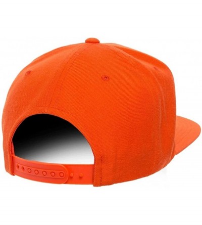 Baseball Caps Classic Wool Snapback with Green Undervisor Yupoong 6089 M/T - Orange - CX12LC2OI81 $9.20