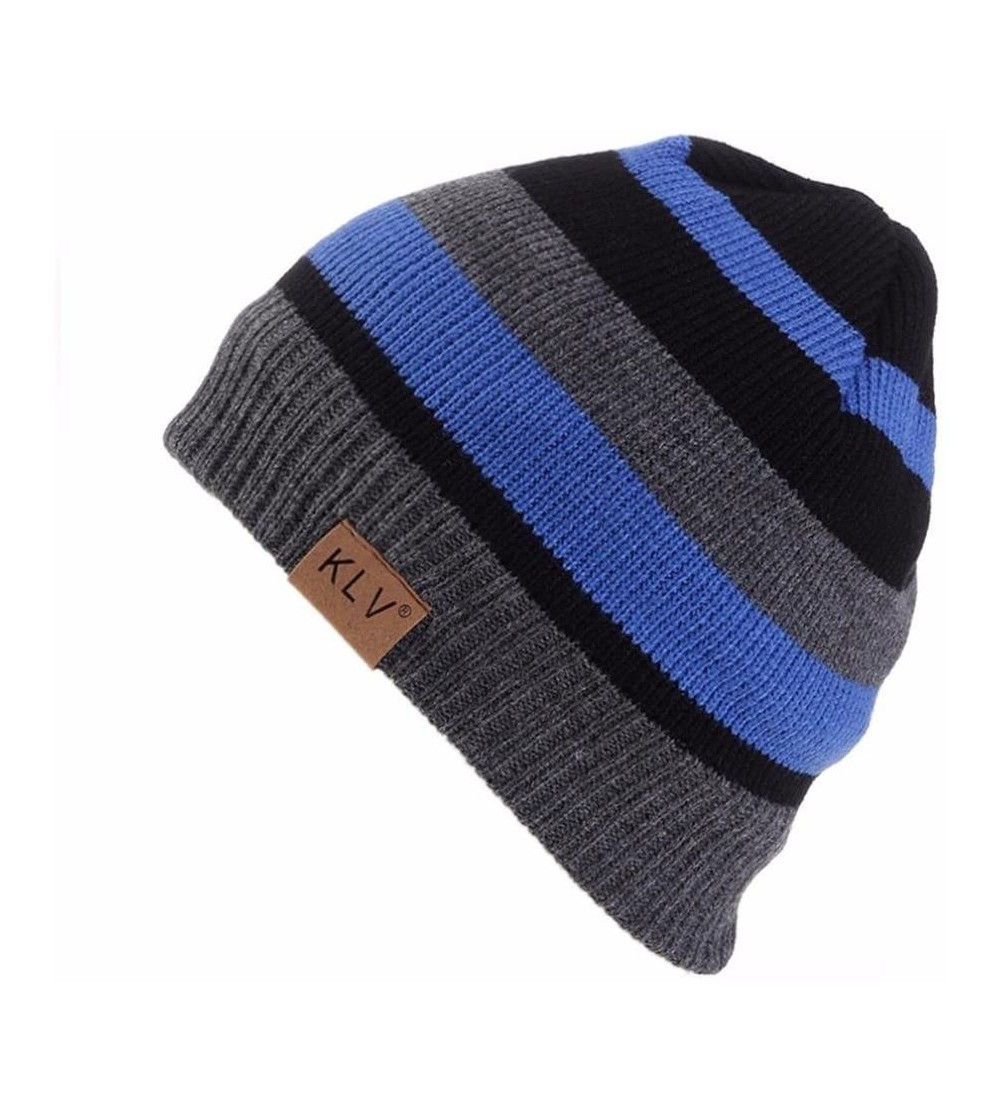 Skullies & Beanies Sell Gift- Men Women Baggy Warm Crochet Winter Wool Knit Ski Beanie Skull Slouchy Caps Hat (Blue) - Blue -...