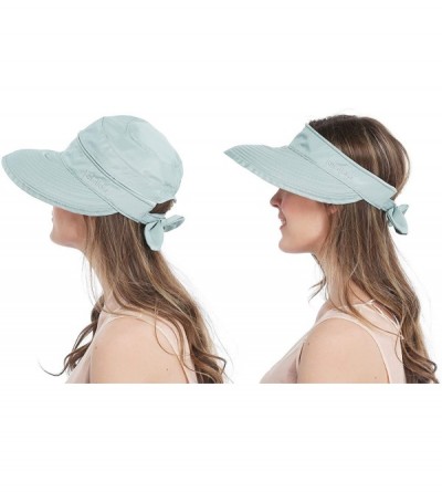 Sun Hats Wide Large Brim Sun Hat Summer UV Protection Thin Hat 2 in 1 Beach Sun Hat - Grey - C112B7UNDH5 $11.83