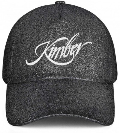 Baseball Caps Kimber-Logo- Glitter Ponytail Hat for Women-Women Messy High Bun Ponytail Trucker Hat Adjustable Mesh Visor - C...