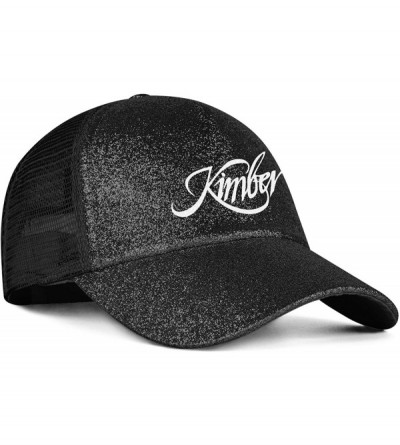 Baseball Caps Kimber-Logo- Glitter Ponytail Hat for Women-Women Messy High Bun Ponytail Trucker Hat Adjustable Mesh Visor - C...
