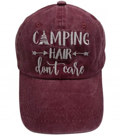Baseball Caps Unisex Camping Hair Don t Care 1 Vintage Jeans Baseball Cap Classic Cotton Dad Hat Adjustable Plain Cap - CE196...