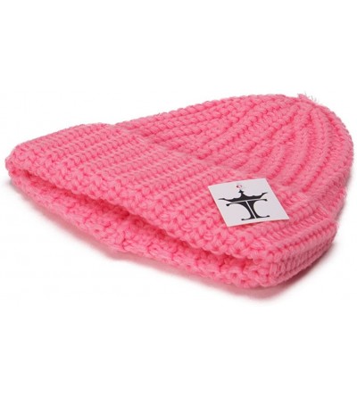 Skullies & Beanies Knitted Cuffed Beanie - Light Pink - CK11P6F1BEP $7.31