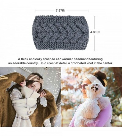 Cold Weather Headbands Womens Winter Knitted Headband - Soft Crochet Bow Twist Hair Band Turban Headwrap Hat Cap Ear Warmer -...