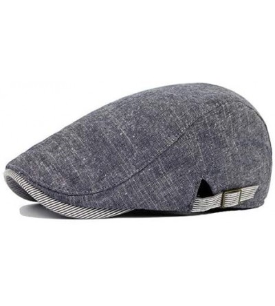 Newsboy Caps Men Vintage Cowboy Retro Cotton Cap Duckbill Beret Sunhat Casual Hip Hop Hat - Denim Blue - CR186S5ZE6N $6.95