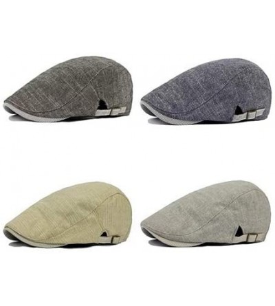 Newsboy Caps Men Vintage Cowboy Retro Cotton Cap Duckbill Beret Sunhat Casual Hip Hop Hat - Denim Blue - CR186S5ZE6N $6.95