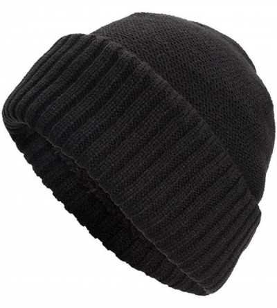 Skullies & Beanies Unisex Men Women Winter Knit Warm Hat Ski Baggy Slouchy Beanie Skull Cap - Black - C518HT8UOY4 $11.36