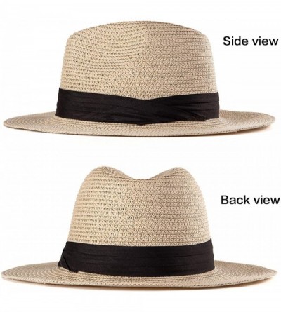 Sun Hats Straw Fedora Hats for Women - Summer Hat Womens Sun Hats Beach Hat Panama Sunhat - C918CGSCHX8 $12.37