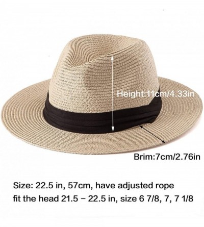 Sun Hats Straw Fedora Hats for Women - Summer Hat Womens Sun Hats Beach Hat Panama Sunhat - C918CGSCHX8 $12.37