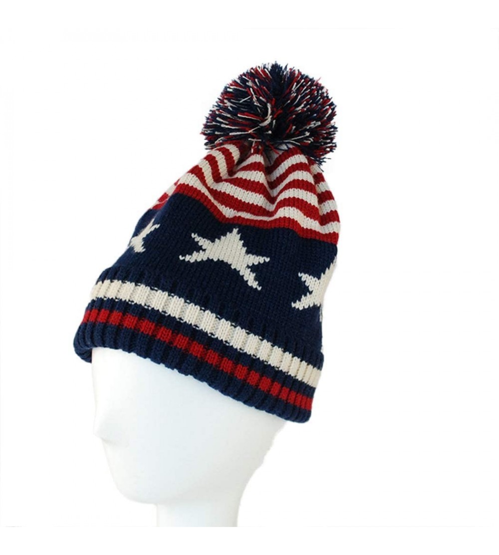 Skullies & Beanies Women Men Crochet Knitted Ball Stripe Stars Winter Warm Beanie Hat Ski Cap - A - CJ18KA72LG0 $15.90