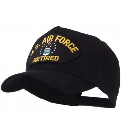 Baseball Caps Retired Military Large Embroidered Patch Cap - Blue Air - CL11FITOHVN $27.72