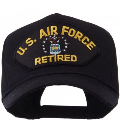 Baseball Caps Retired Military Large Embroidered Patch Cap - Blue Air - CL11FITOHVN $11.24