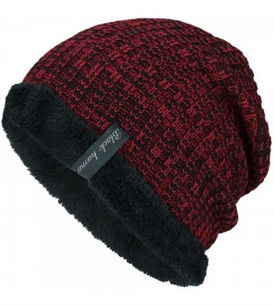 Skullies & Beanies Fashion Unisex Knit Cap Hedging Head Hat Beanie Cap Warm Outdoor Hat - X-wine Red - CP18NZSCWZI $12.29