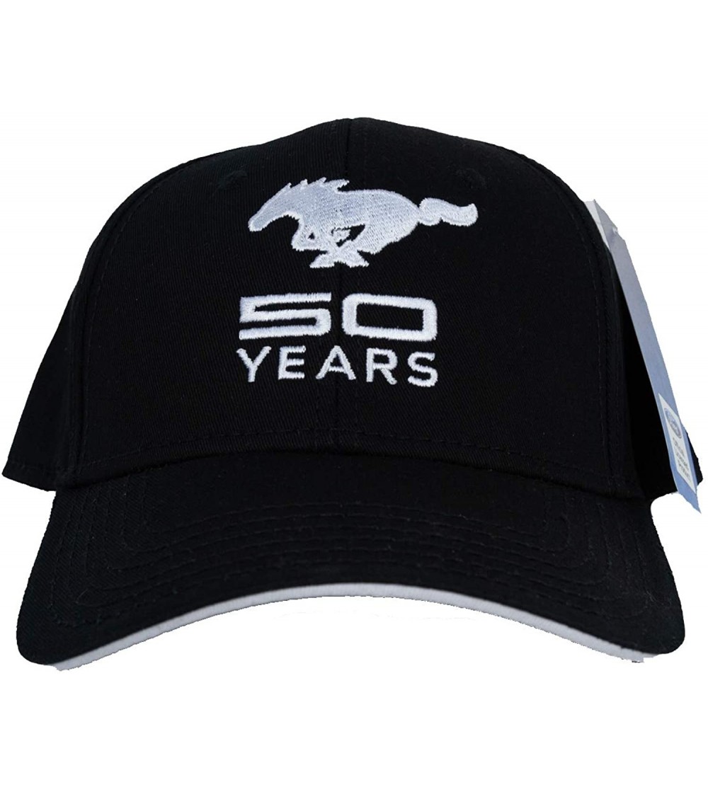 Baseball Caps Ford Mustang Hat 50th Anniversary Embroidered Cap - Black - CC11PLJ3S1Z $25.59