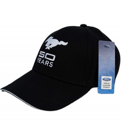 Baseball Caps Ford Mustang Hat 50th Anniversary Embroidered Cap - Black - CC11PLJ3S1Z $25.59