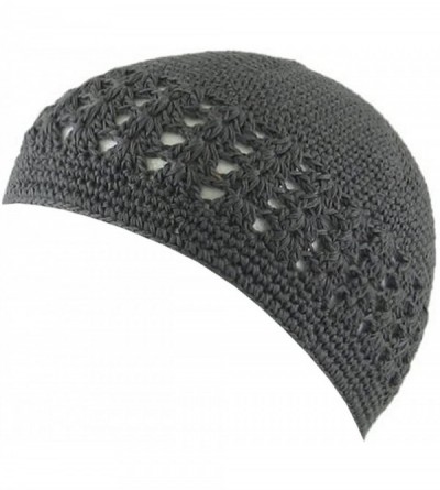 Skullies & Beanies Knit Kufi Hat - Koopy Cap - Crochet Beanie - Gray - CB11644VFZ7 $7.83