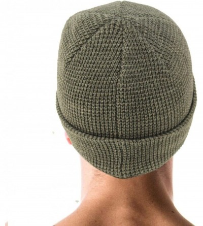 Skullies & Beanies Men's Winter Classic Soft Knit Stretchy Warm Beanie Skully Ski Hat Cap - Waffle Solid Lt. Melange Gray - C...