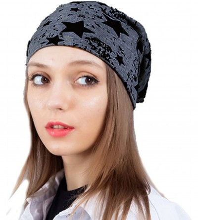 Skullies & Beanies Women's Winter Cotton Beanie Cap Thin Hip-hop Star Hat - Dark Gray - CT129KAQDST $10.52
