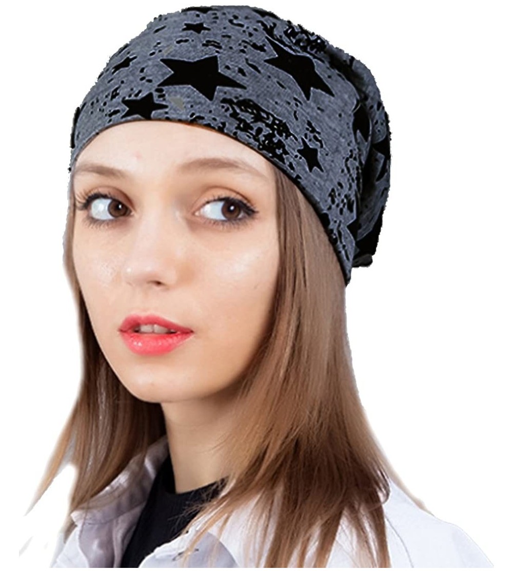 Skullies & Beanies Women's Winter Cotton Beanie Cap Thin Hip-hop Star Hat - Dark Gray - CT129KAQDST $10.52