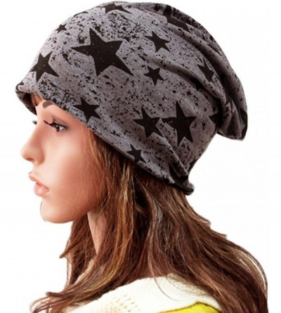 Skullies & Beanies Women's Winter Cotton Beanie Cap Thin Hip-hop Star Hat - Dark Gray - CT129KAQDST $10.52